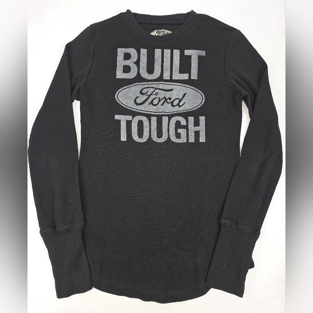 Ford Boy's Black Long Sleeve Tee Gray "Built Ford Tough" Size 11-13 (Jr) D-3380